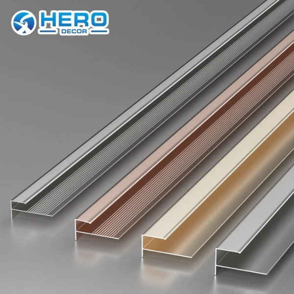 Aluminum F-shaped Anti Slip Stair Nosing Trim