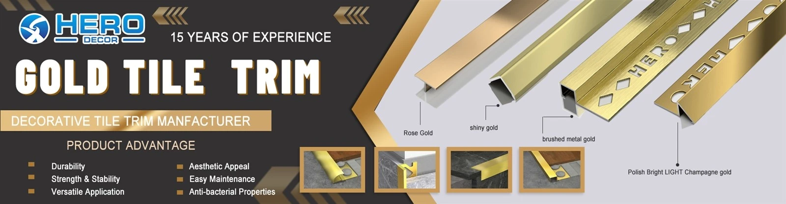 golden beading for tiles supplier & manufacturer - hero metal golden beading for tiles supplier & manufacturer - hero metal